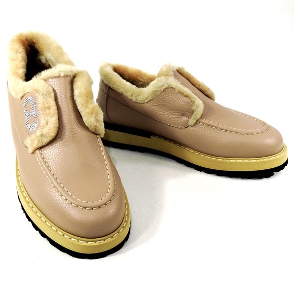 CASADEI 🇮🇹 WOMEN'S BEIGE SOFT LEATHER COMFORT WINTER LOAFERS